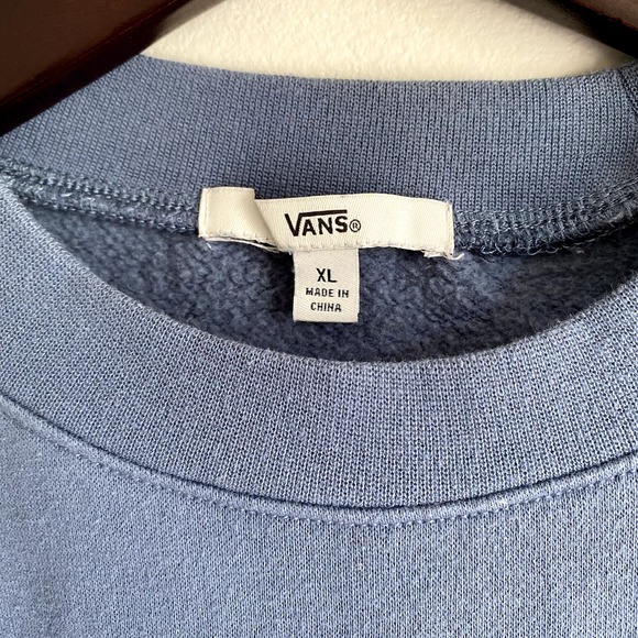 VANS "Vans Off The Wall" Blue embroidered Sweatshirt, Fleece inside Size XL - Picture 4 of 11